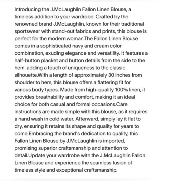 EUC J.Mclaughlin Fallon Long Sleeve Linen SZ L Blue & White - Picture 10 of 10